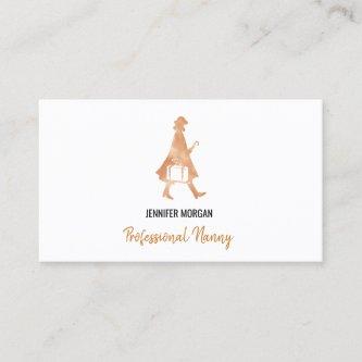 Professional Nanny Rose Gold Silhouette Babysitter