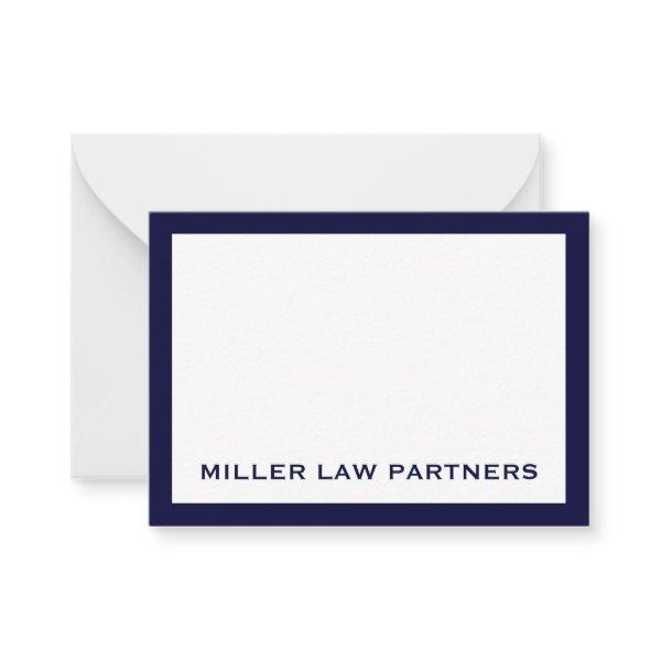 Professional Notecard for Attorneys in Navy Blue