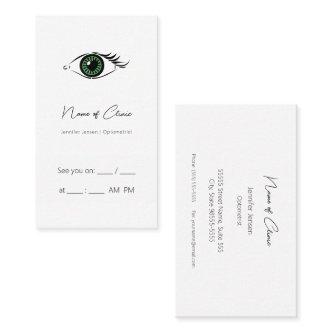Professional Optometrist Green Heart Eye Reminder