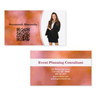 Professional Orange Bokeh Blur Custom Photo QR