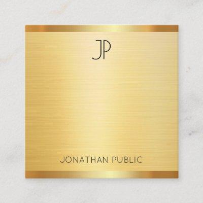 Professional Personalized Faux Gold Modern Elegant Square