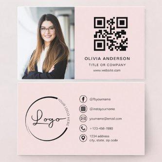 Professional Photo Blush Pink QR Code Social Media