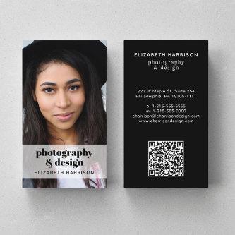 Professional Photo QR Code Black