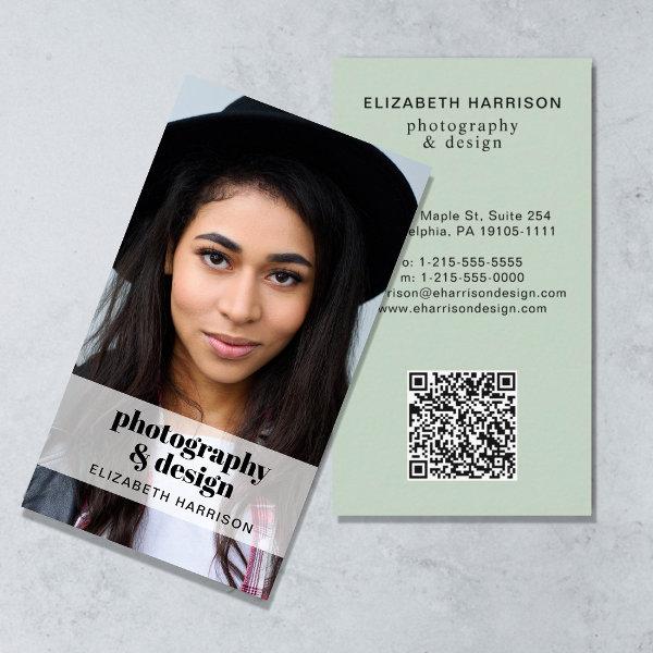 Professional Photo QR Code Sage Green