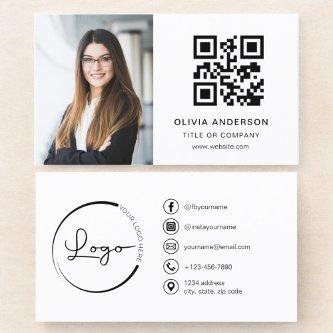 Professional Photo White QR Code Social Media