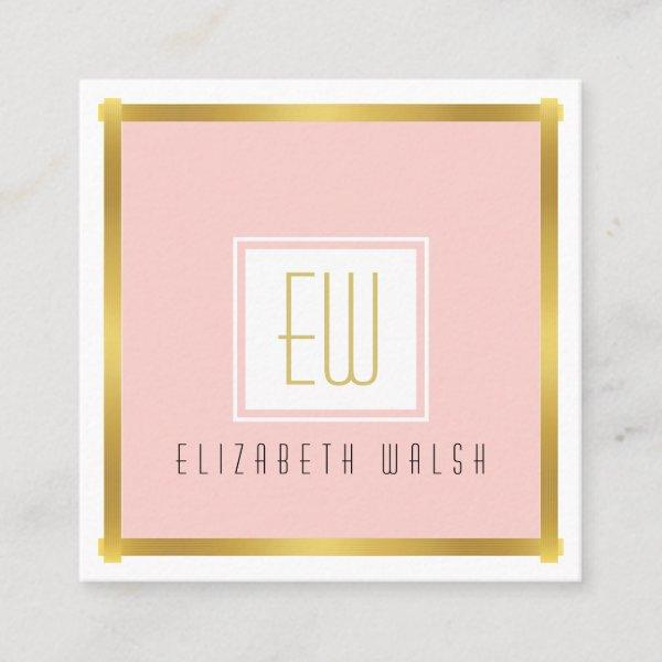 Professional Pink Blush and Gold Card Design