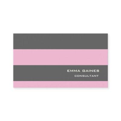 Professional Pink Grey Stripes Trendy Style