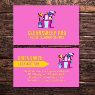 Professional Pink Housekeeper Maid Service Logo