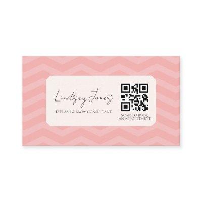 Professional pink QR code scan to book
