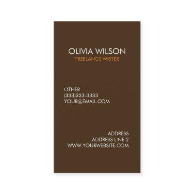 Professional Plain Dark Brown and Orange
