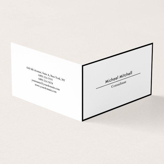 Professional Plain Elegant Black White Border