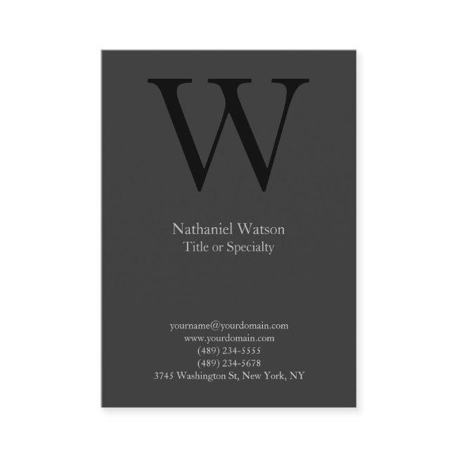 Professional plain gray black monogram