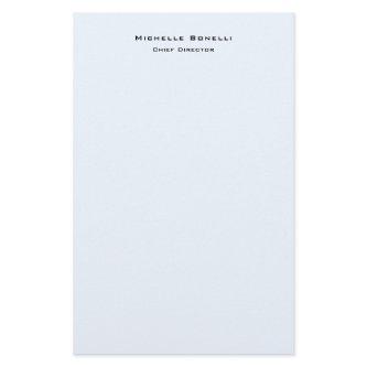 Professional Plain Modern Minimalist Alice Blue Stationery
