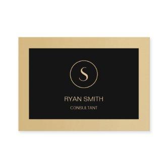 Professional Plain Monogram Black Golden