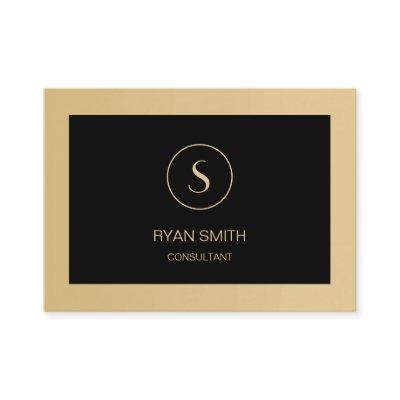 Professional Plain Monogram Black Golden