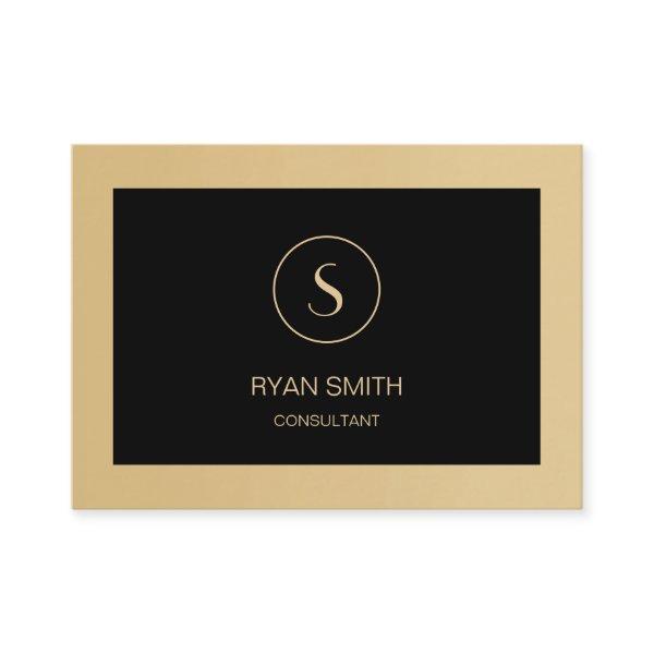 Professional Plain Monogram Black Golden