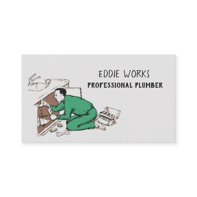 Professional Plumber Working Print Cool