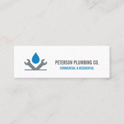 Professional Plumbing Logo drop tool white grey Mini