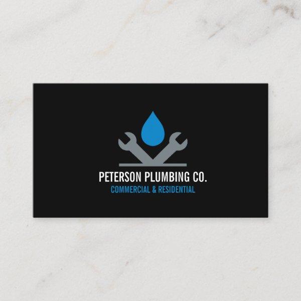 Professional Plumbing Logo drop wrench black