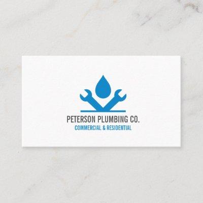 Professional Plumbing Logo with drop and tool