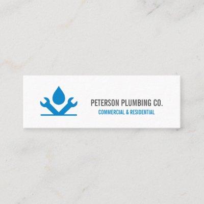 Professional Plumbing Logo with drop & tool white Mini