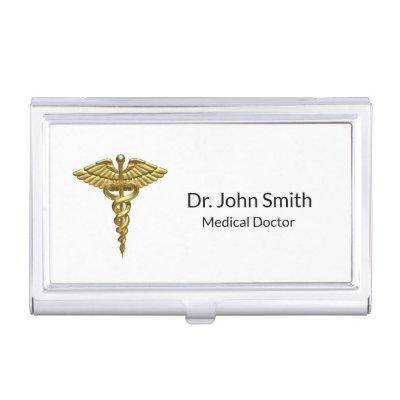 Professional Precious Medical Gold Caduceus  Case