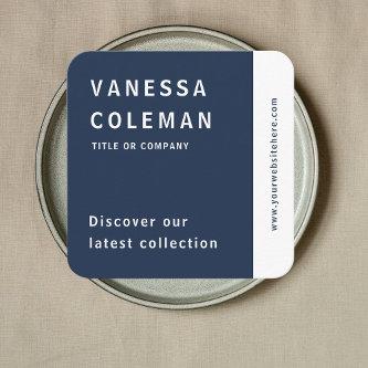 Professional Qr Code Navy Blue Social Media Square