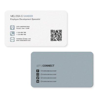Professional QR code social media dusty blue Busin