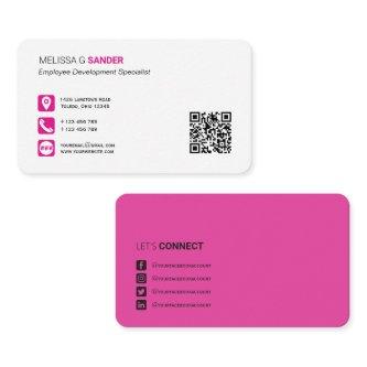 Professional QR code social media hot pink Busines