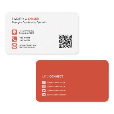 Professional QR code social media network orange B