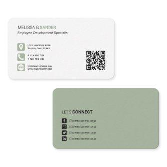 Professional QR code social media sage green Busin