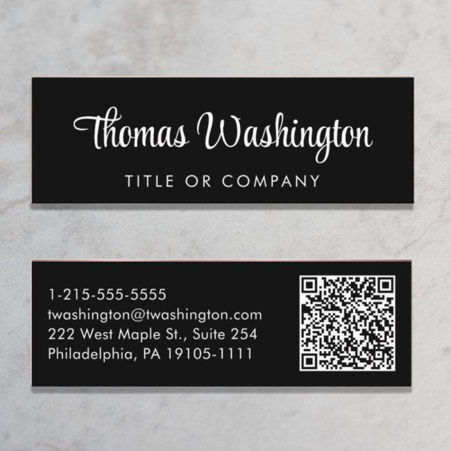 Professional QR Code Stylish Script Black Mini