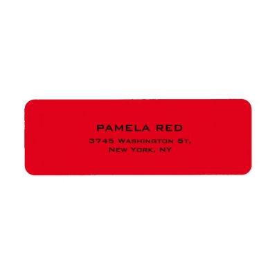 Professional Red Background Simple Plain Elegant Label