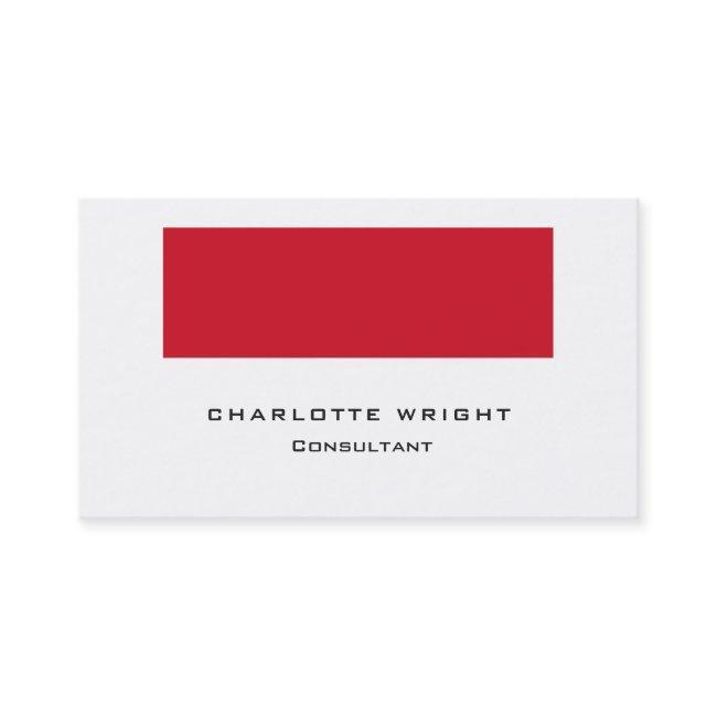 Professional Red White Modern Minimalist Trendy