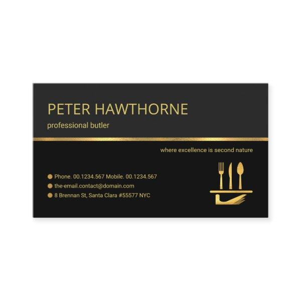 Professional Retro Gold Line Stripe Butler Service