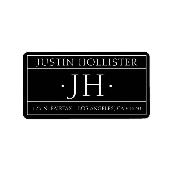 Professional Return Address Label | Black & White