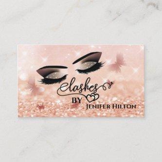 Professional rose gold bokeh butterfly makeup