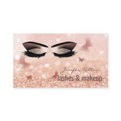 Professional rose gold bokeh butterfly makeup