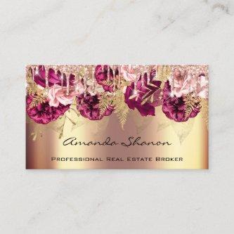 Professional Rose Gold Flowers Drip QRCODE Logo
