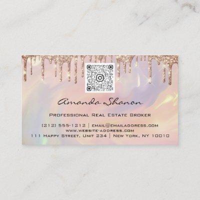 Professional Roses Flowers Drip QRCODE Logo  Busin