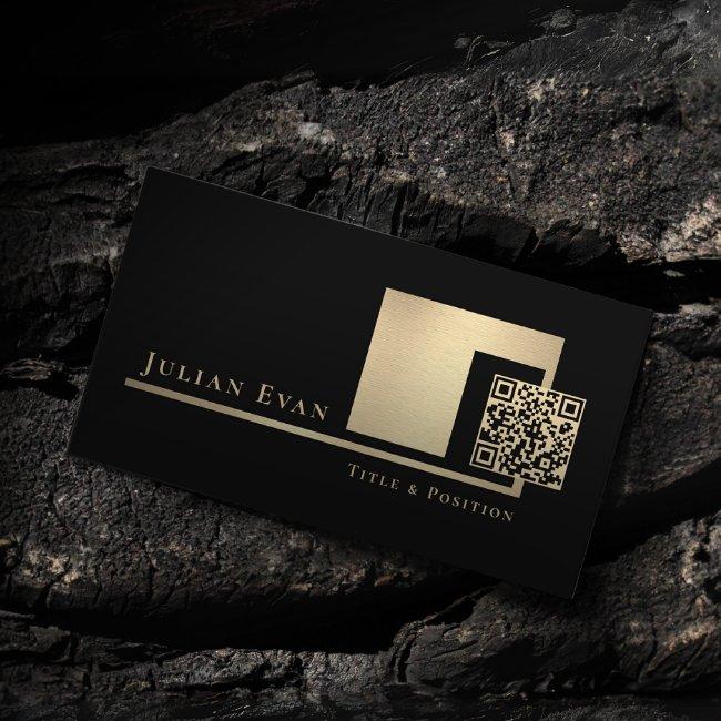 Professional Scannable Black and Gold QR code