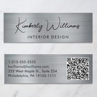 Professional Script QR Code Silver Mini