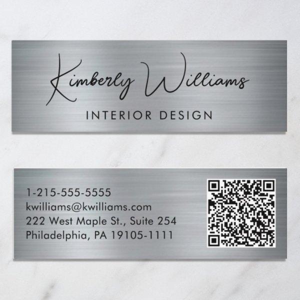 Professional Script QR Code Silver Mini