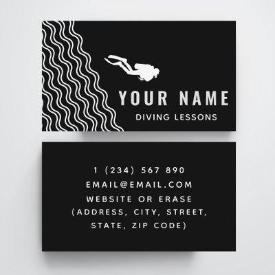 Professional Scuba Diving Lessons Black & White