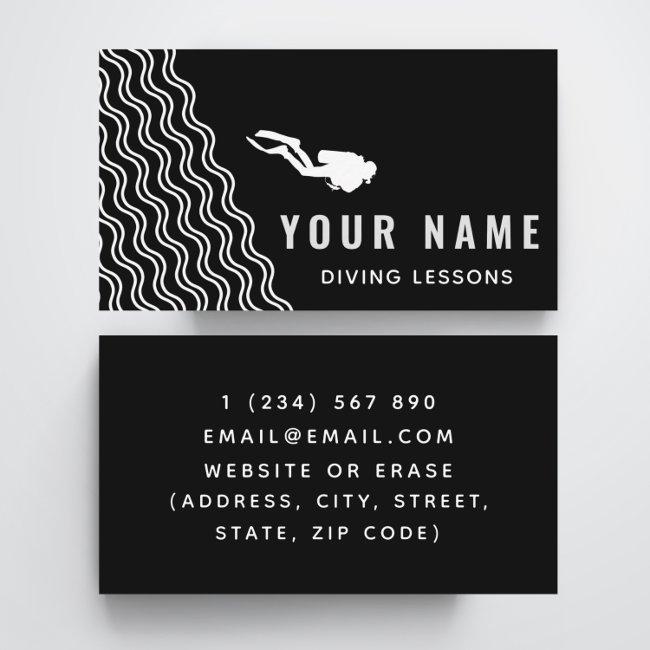Professional Scuba Diving Lessons Black & White