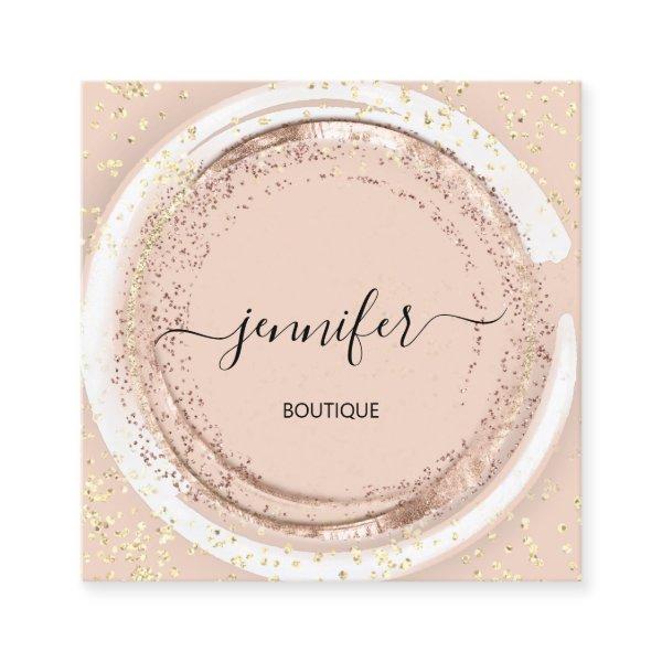 Professional  Shop SPA Frame Rose Glitter Qr Code  Square