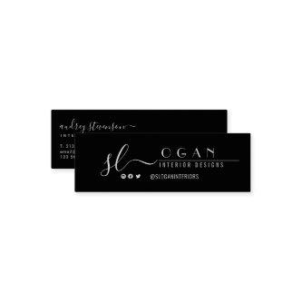 Professional Simple Chic Monogram Black and White Mini