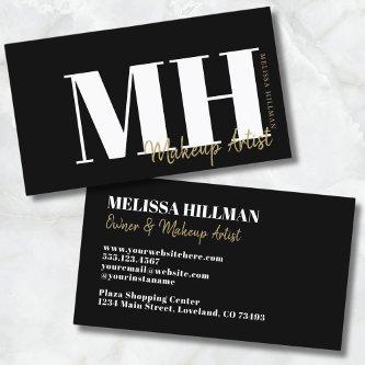 Professional  Simple Elegant Black Monogram