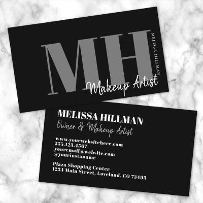 Professional Simple Elegant Black Monogram