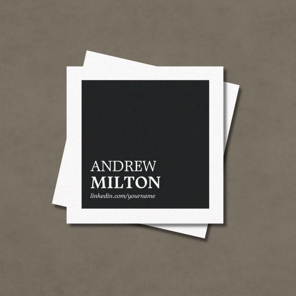 Professional Simple Elegant Black White Consultant Square